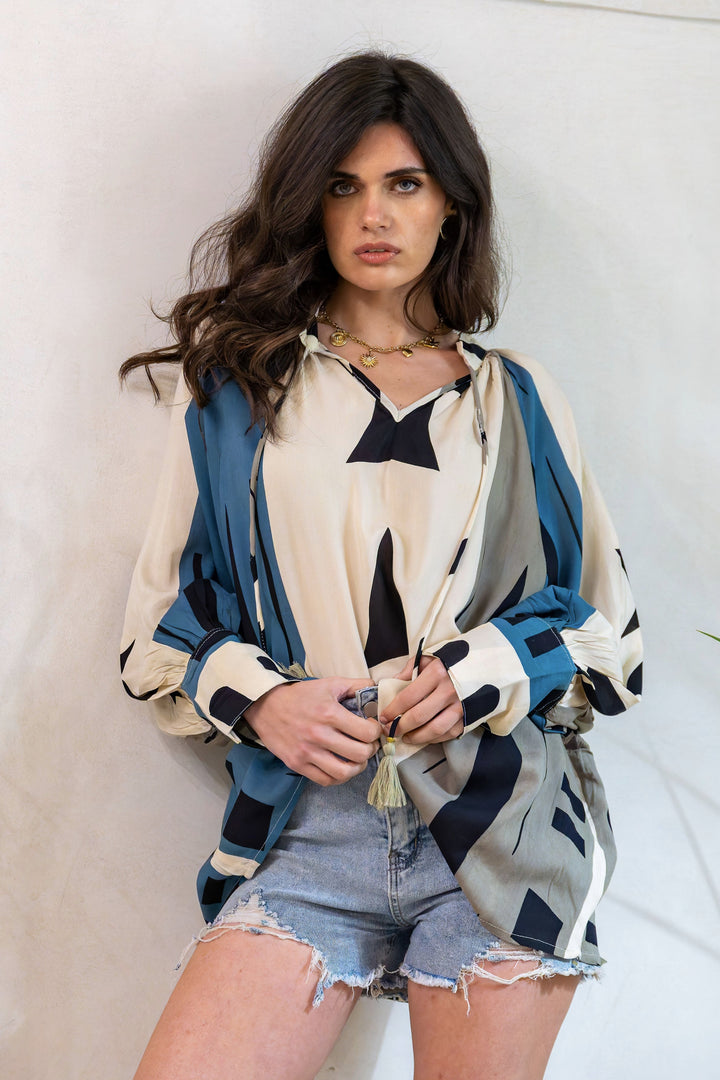 Blouse Fluide Oversize Lirys - Taille unique: 36 au 42 / 03