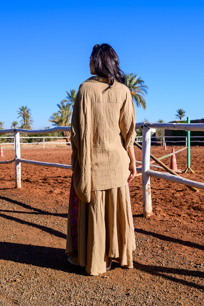 Blouse oversize Brodée Monita - Taille unique: 36 au 42