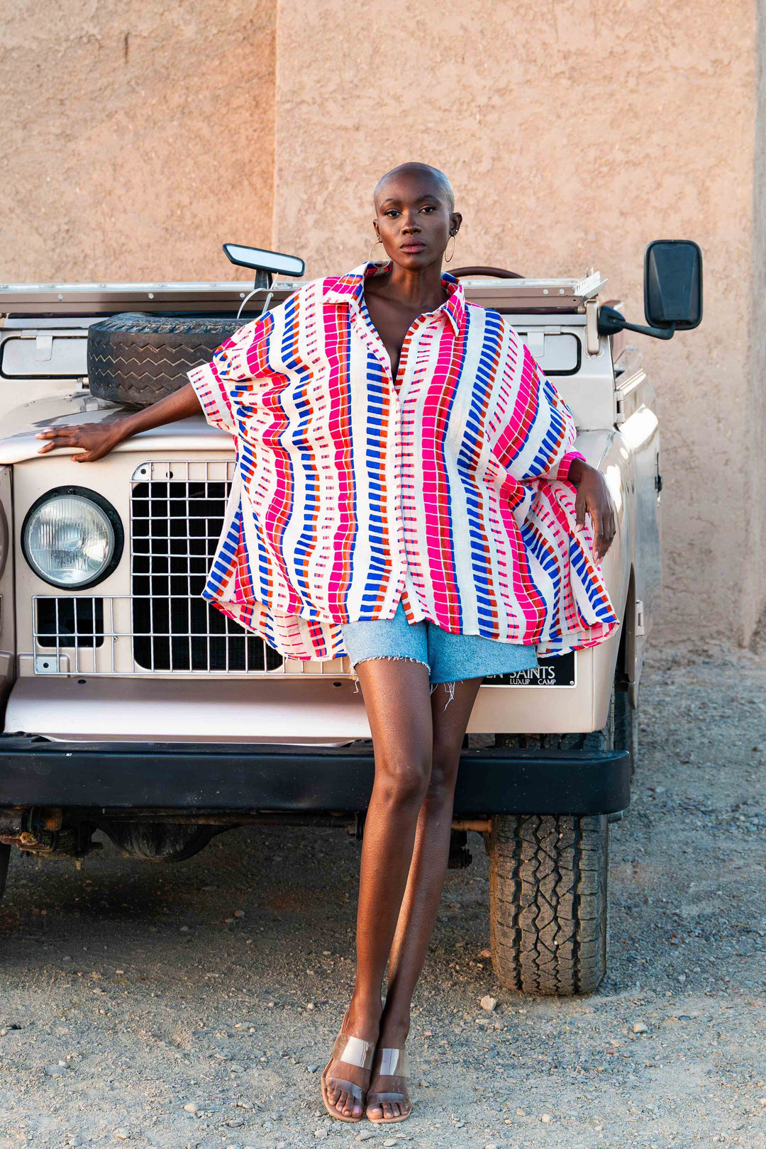 Blouse Rayée Oversize Siena - Taille unique / Bleu - Tops