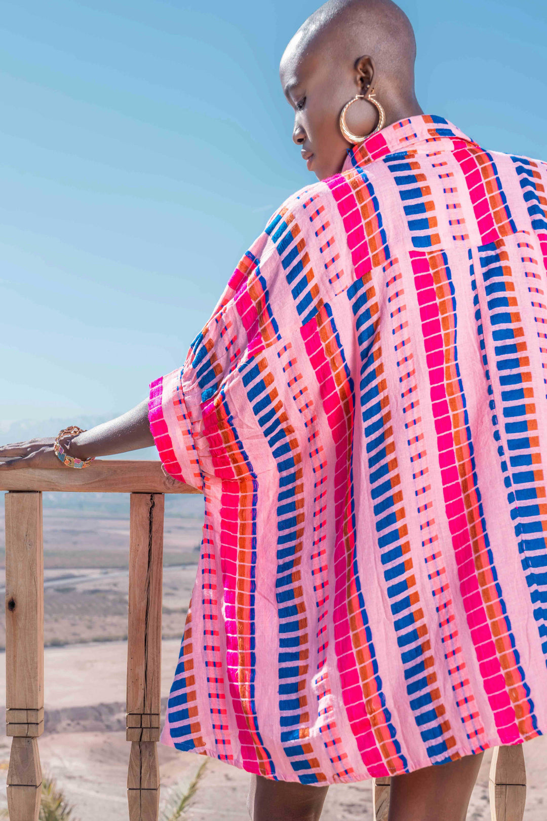 Blouse Rayée Oversize Siena - Taille unique / Rose - Tops