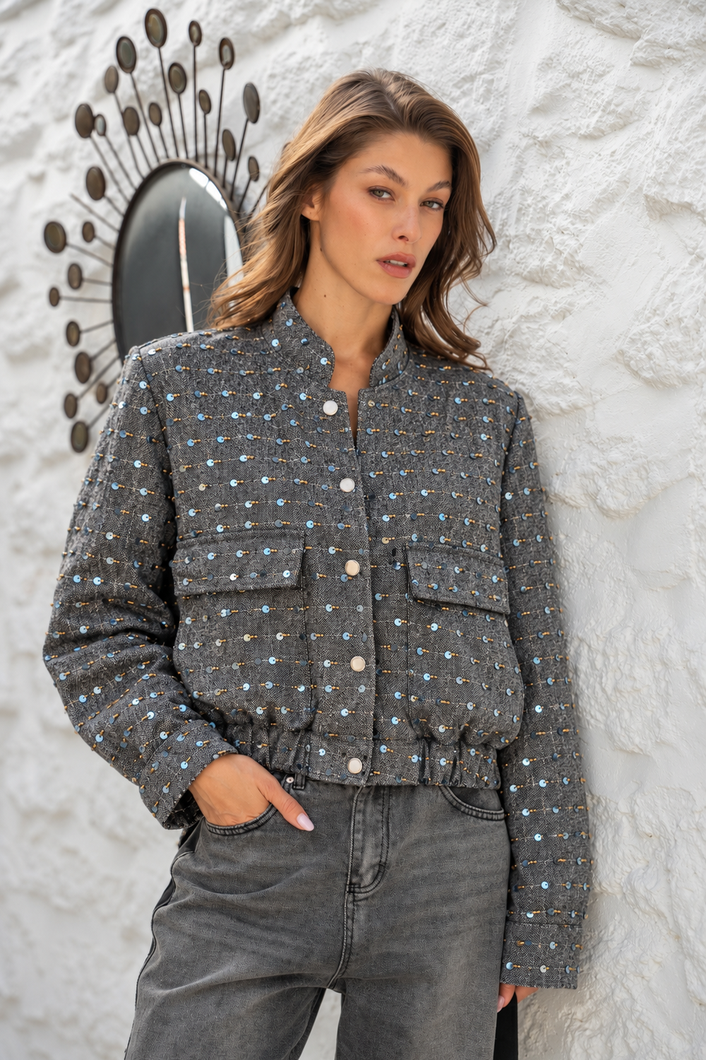 Blouson à sequins Angie 2688-020 - Taille 1: 36-40 / Noir