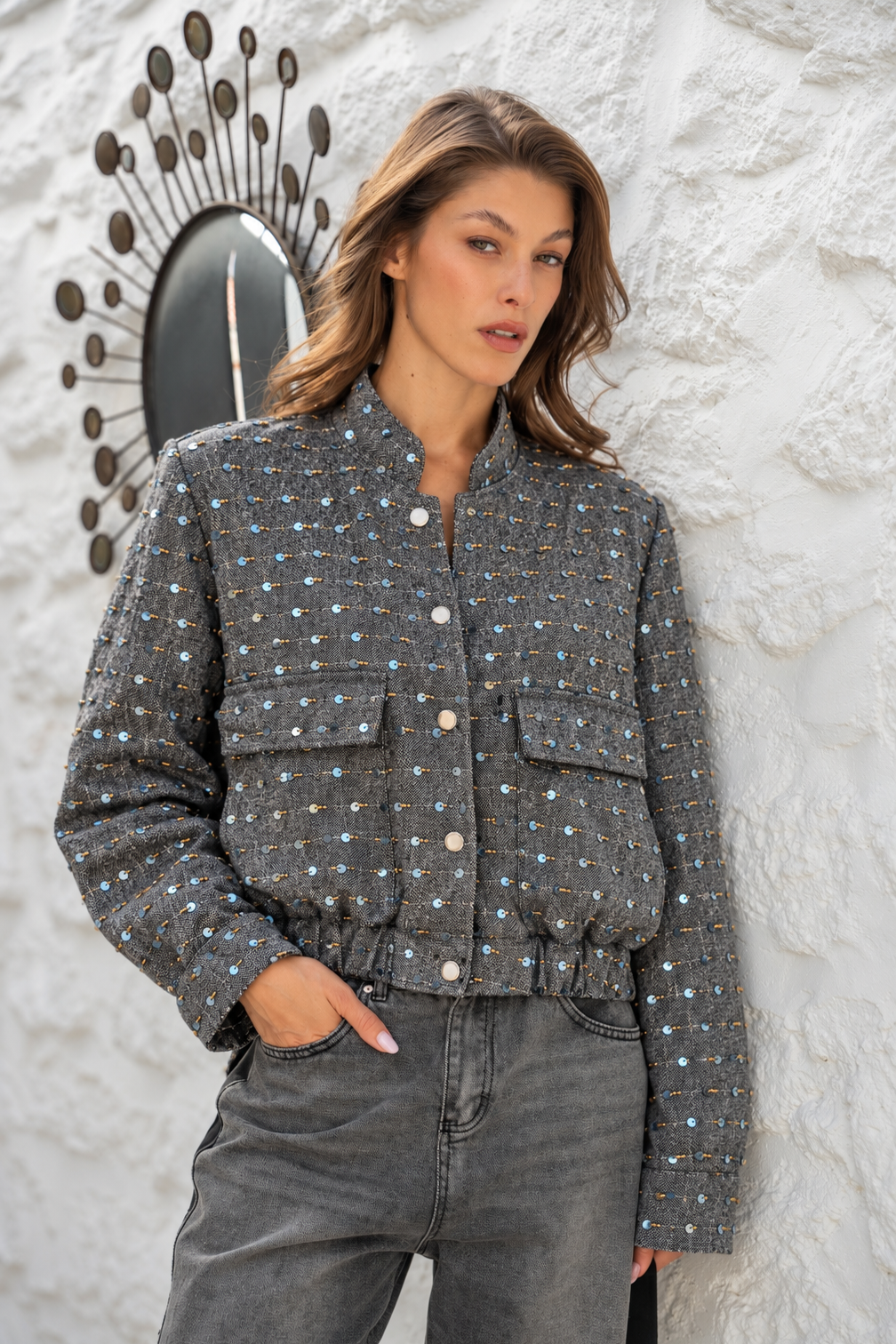 Blouson à sequins Angie 2688-020 - Taille 1: 36-40 / Noir