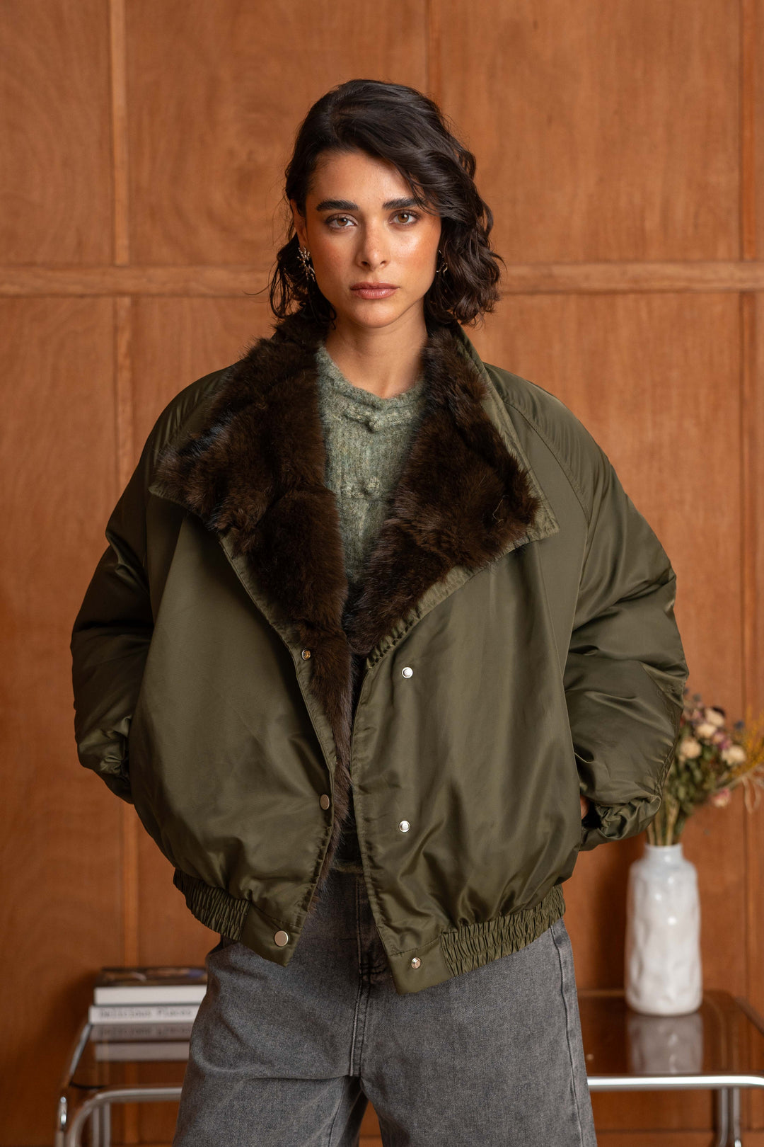 Bomber doublé fourrure Bianca 2688-007 - Manteaux et vestes