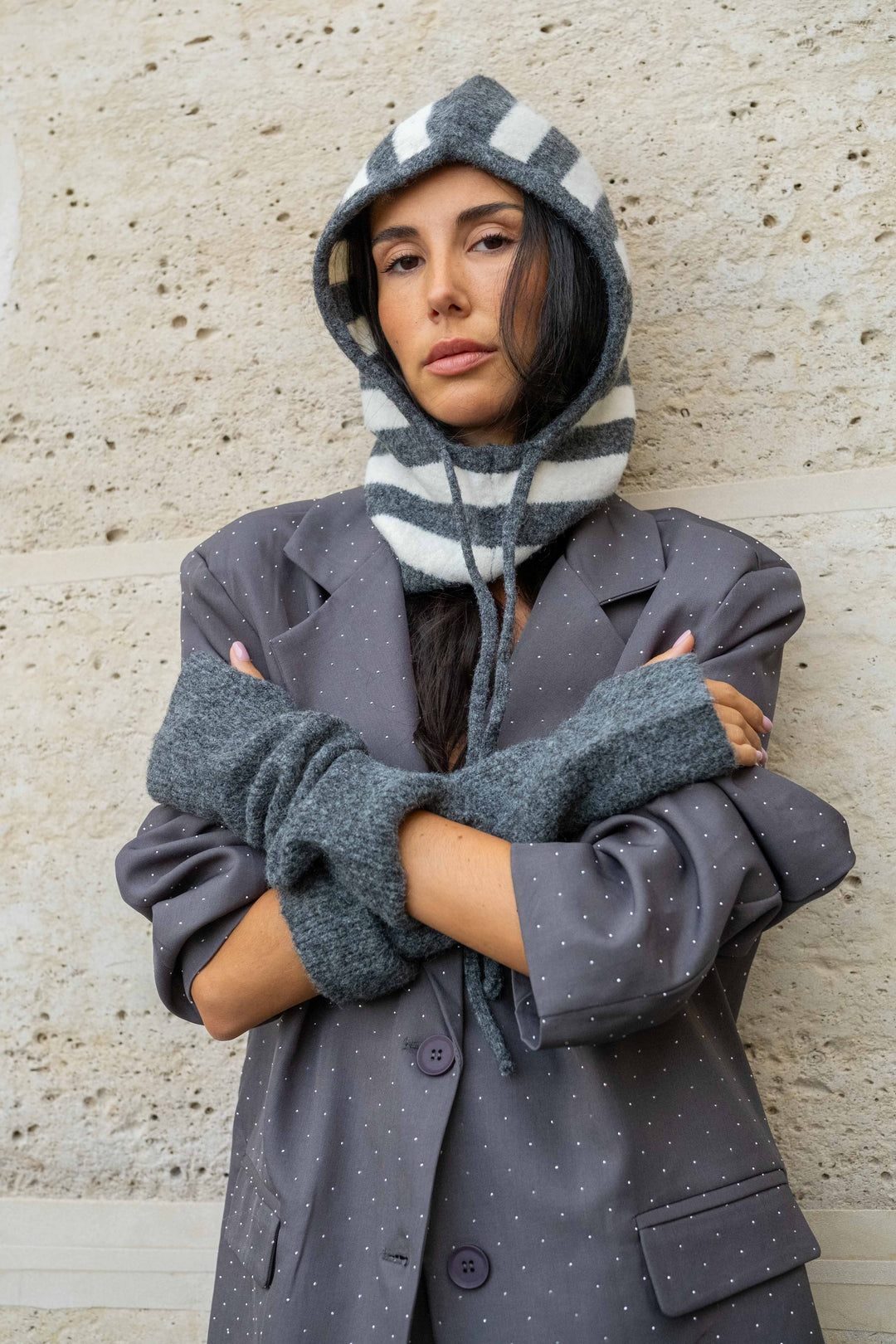 Bonnet cagoule à rayures Sally 2683 - GS2683 / Taille