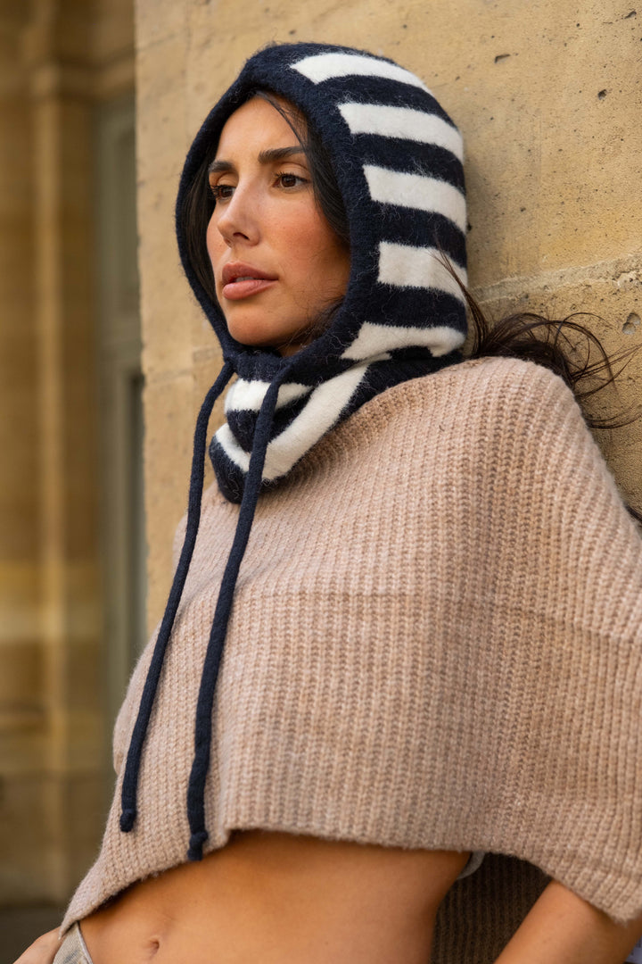 Bonnet cagoule à rayures Sally 2683 - GS2683 / Taille
