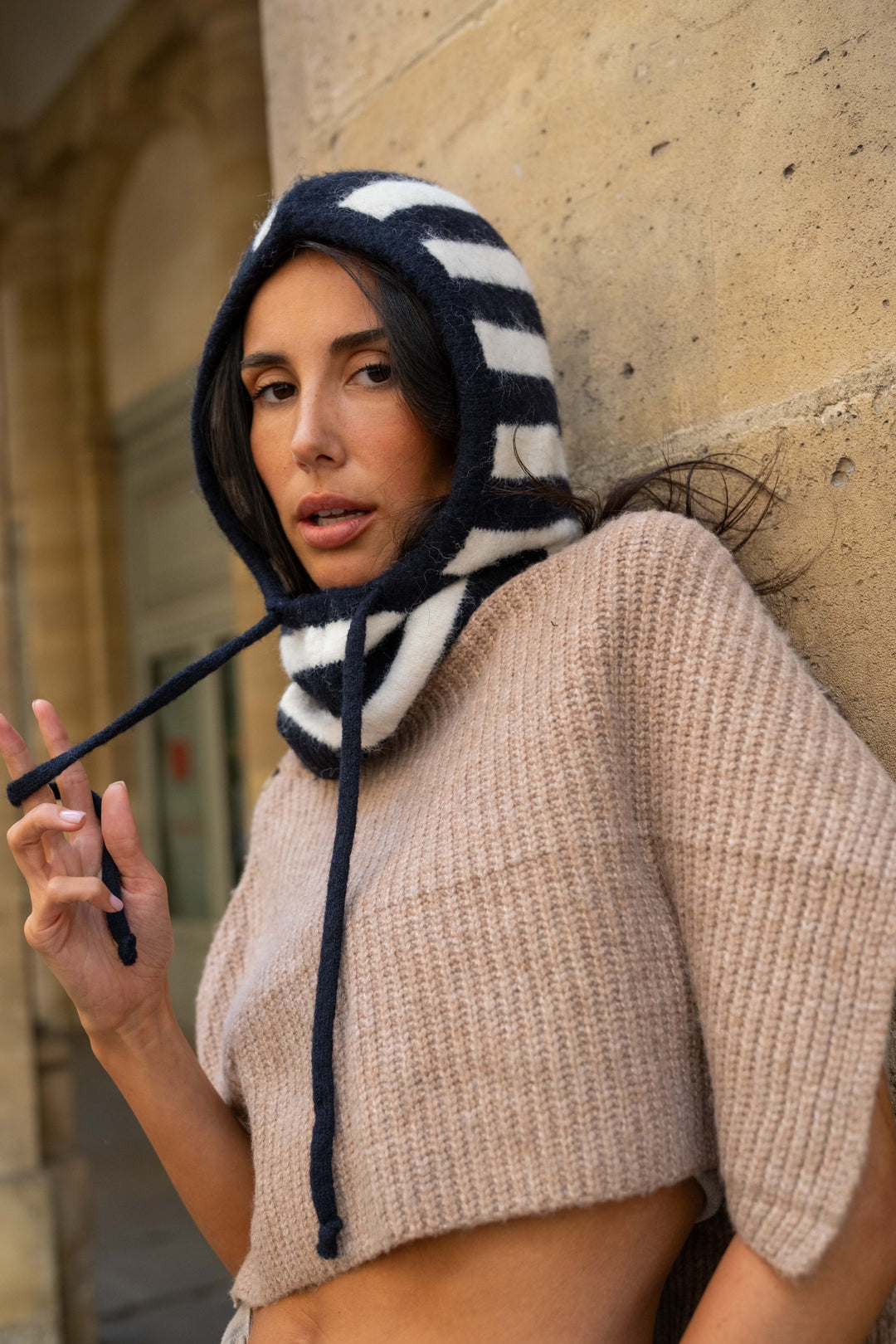 Bonnet cagoule à rayures Sally 2683 - GS2683 / Taille