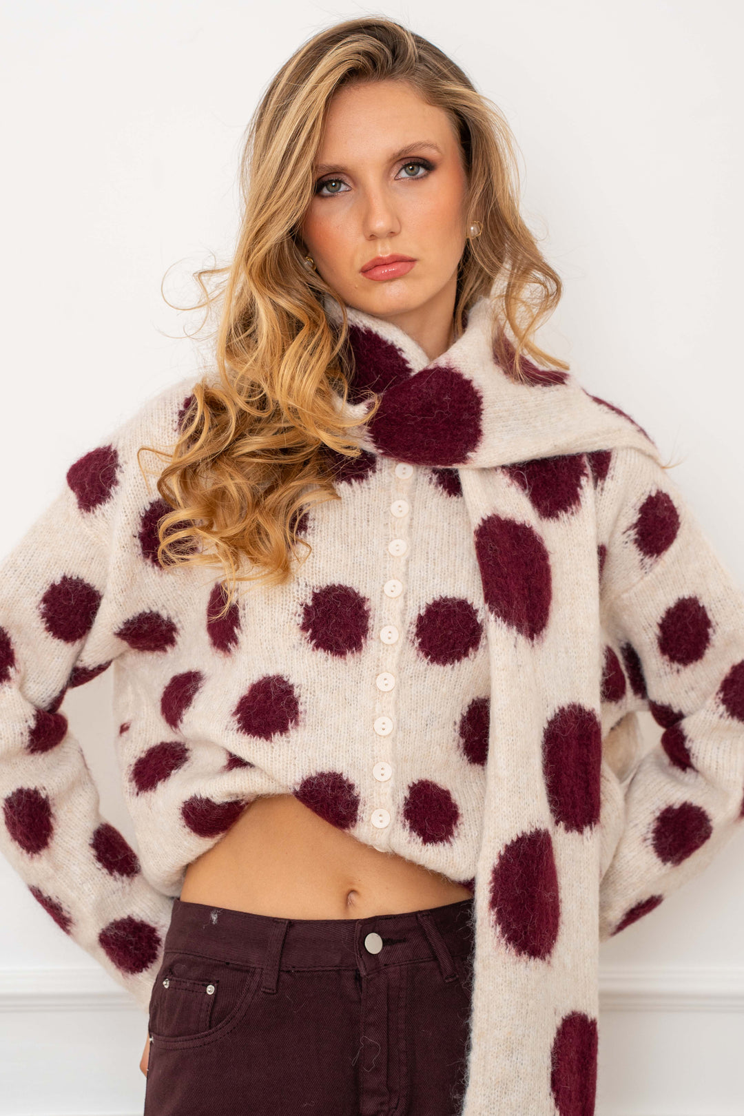 Cardigan avec écharpe Frankie 2629 - GS2629 / Taille