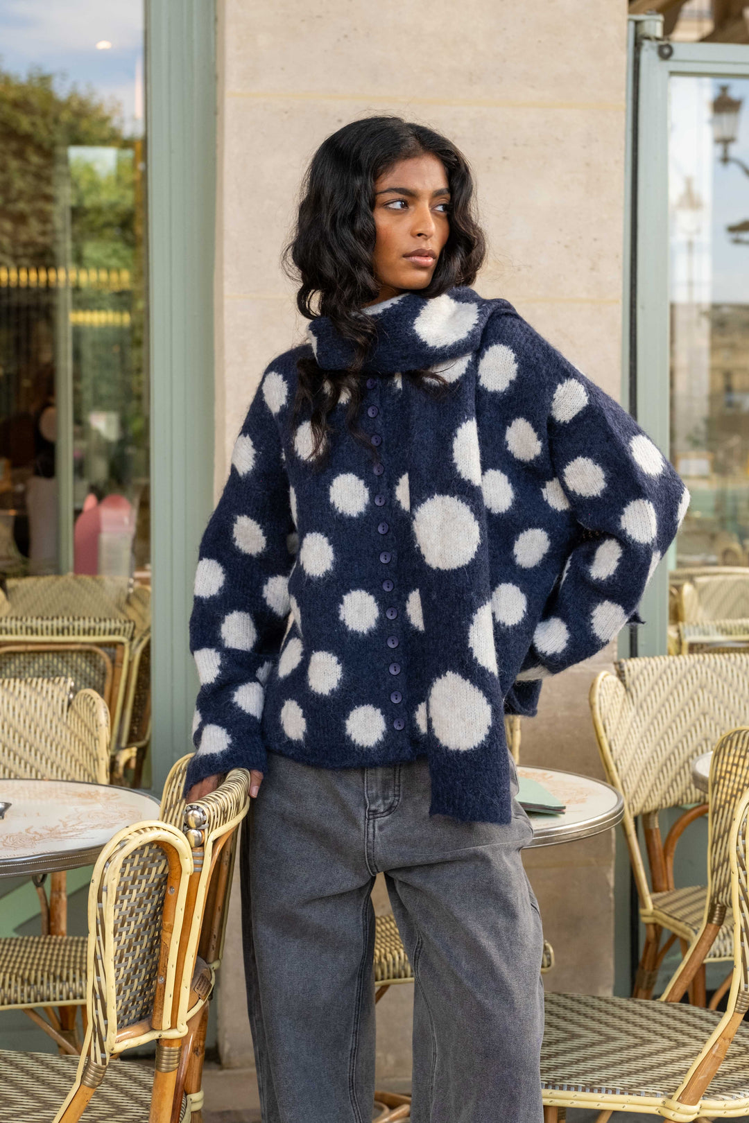 Cardigan avec écharpe Frankie 2629 - GS2629 / Taille