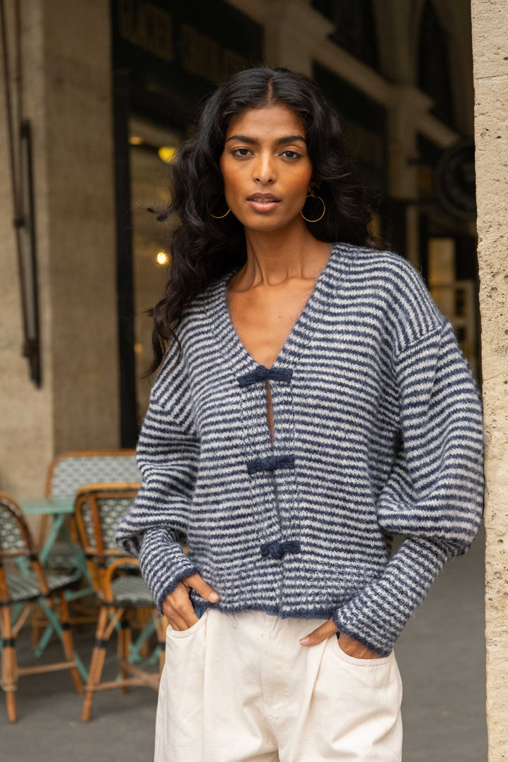 Cardigan rayé Josie 2628 - GS2628 / Taille Unique: Du 36