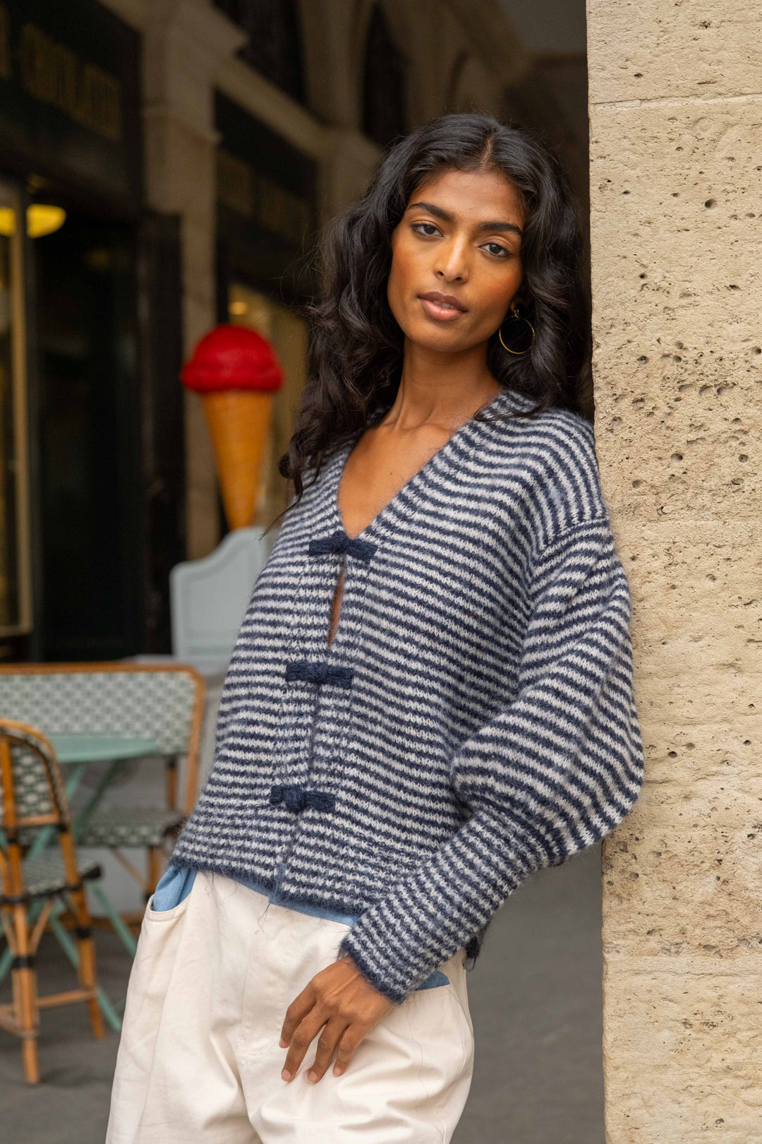 Cardigan rayé Josie 2628 - GS2628 / Taille Unique: Du 36