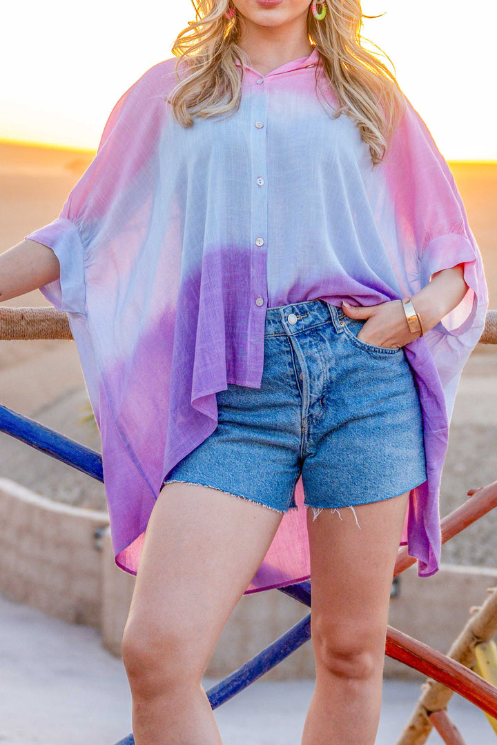 Chemise ample Tie and Dye Jakarta - Bleu / Taille unique