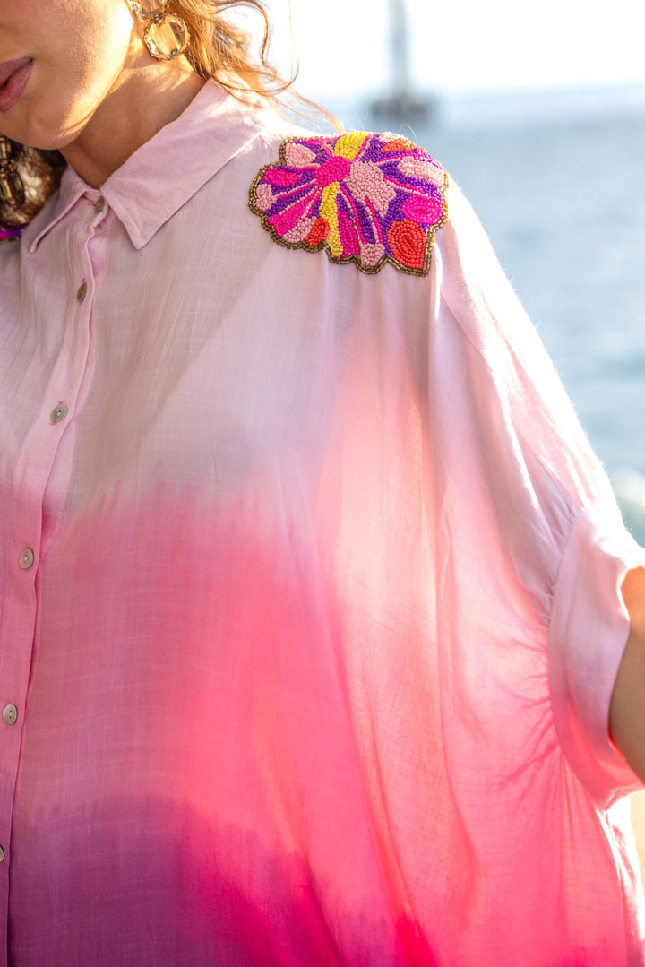 Chemise ample Tie and Dye Jakarta - Fuchsia / Taille unique