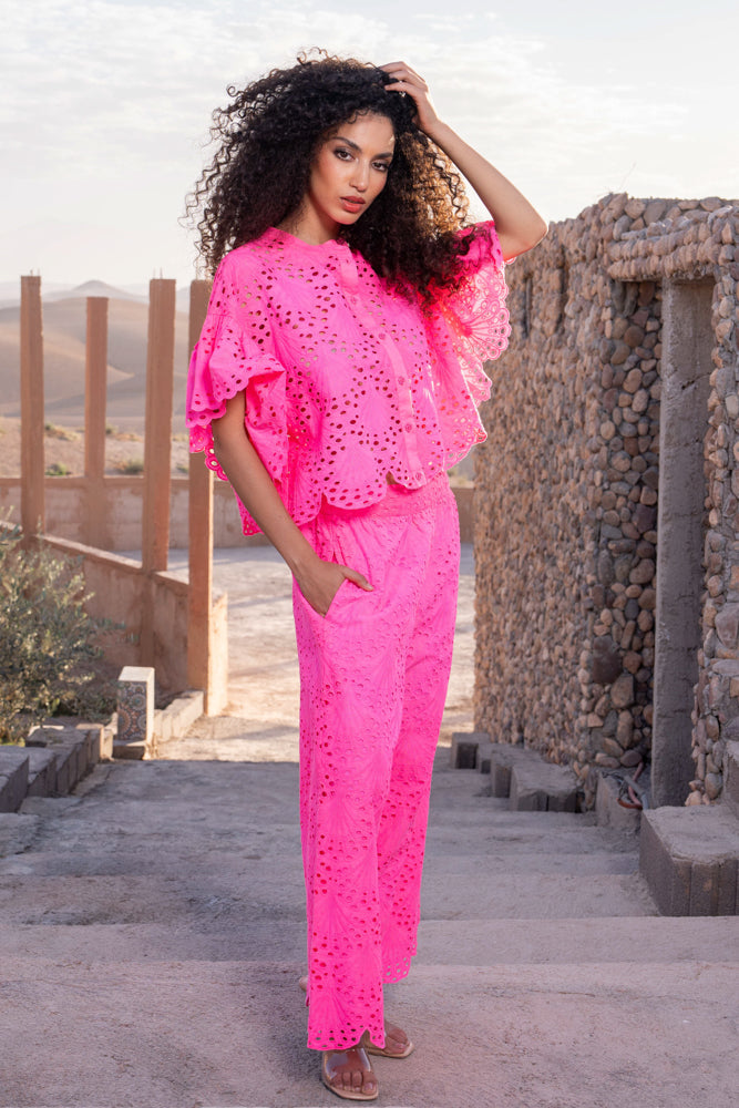 Chemise broderie fluide Elina - Taille unique: 36 au 42