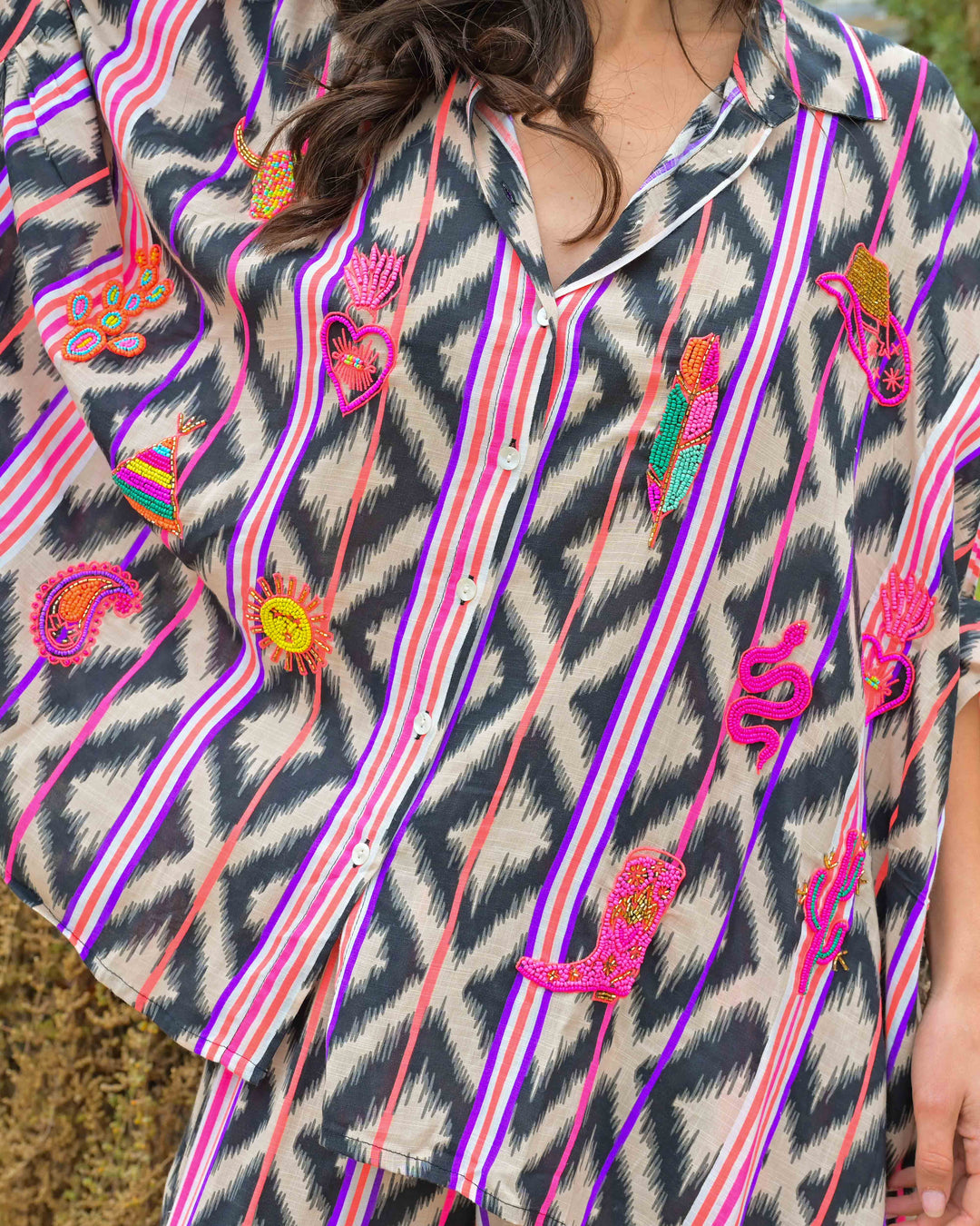 Chemise en lin ample Montana - Taille unique: 36 au 42
