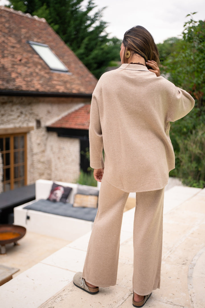 Chemise oversize boutonnée Rafia - Taille unique / Beige