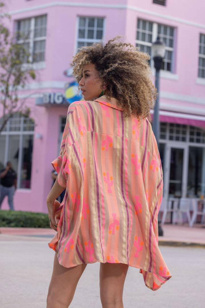 Chemise oversize fluide imprimée Juce - Taille unique: 36