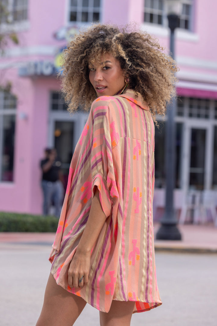 Chemise oversize fluide imprimée Juce - Taille unique: 36