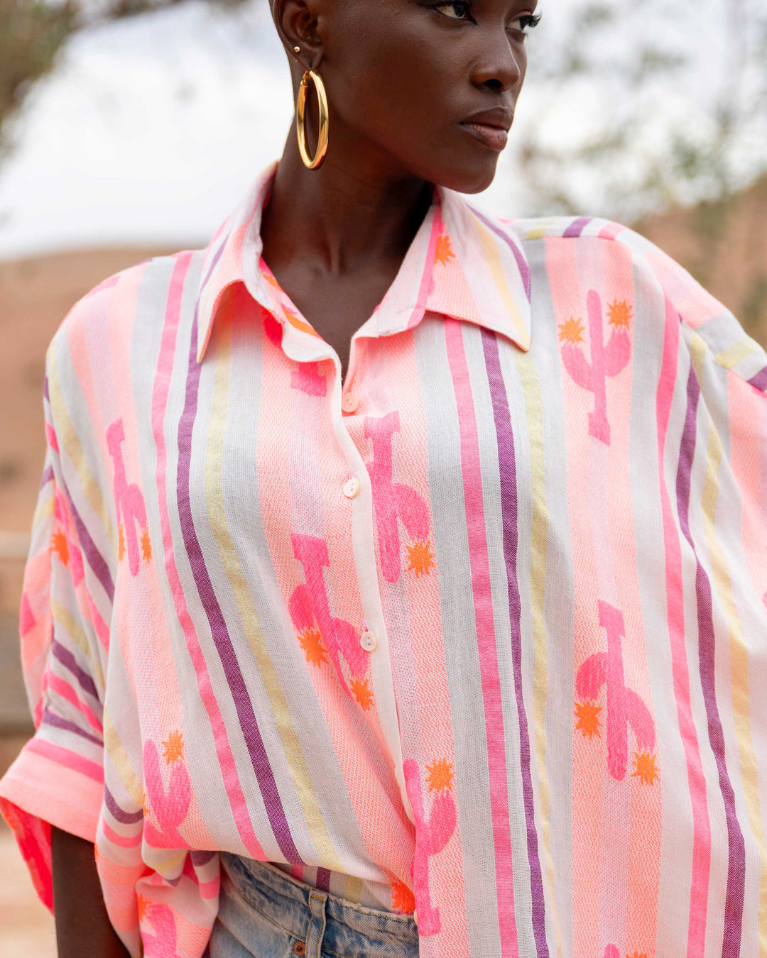 Chemise oversize fluide imprimée Juce - Taille unique: 36