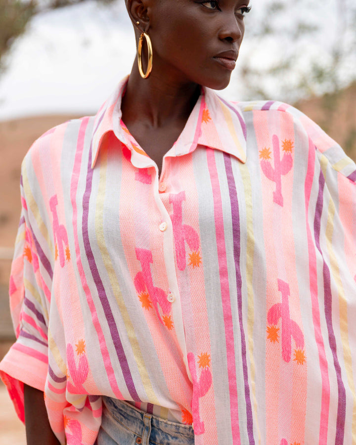 Chemise oversize fluide imprimée Juce - Taille unique: 36