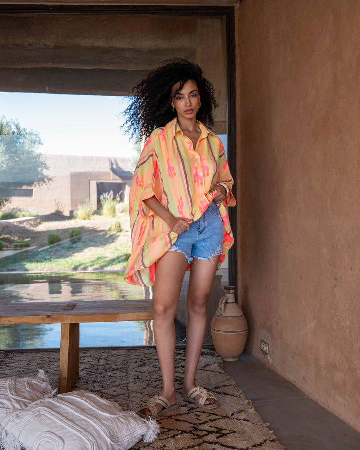 Chemise oversize fluide imprimée Juce - Taille unique: 36