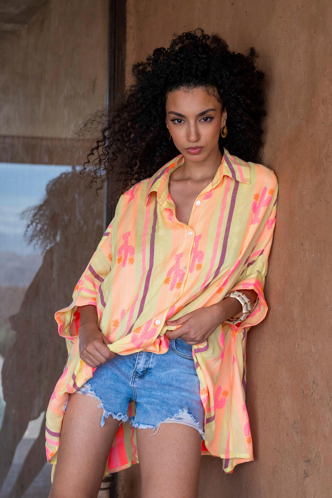 Chemise oversize fluide imprimée Juce - Taille unique: 36