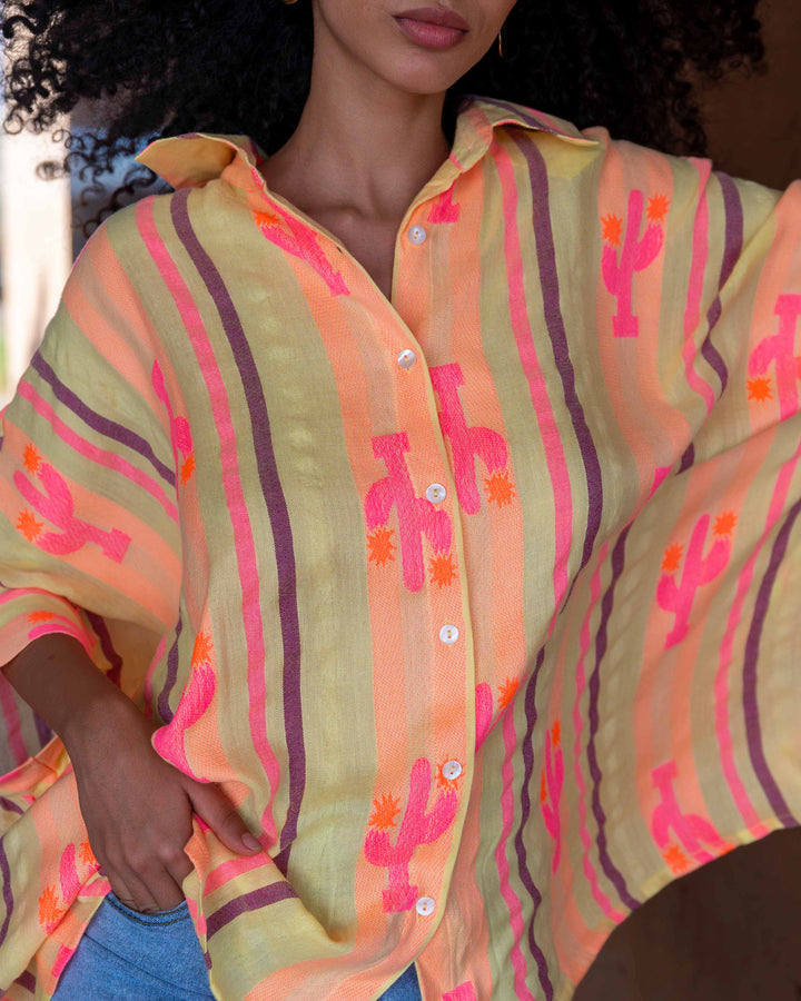 Chemise oversize fluide imprimée Juce - Taille unique: 36