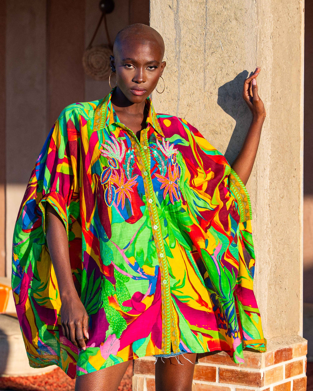 Chemise oversize Vayana - Taille unique: 36 au 42 / Orange