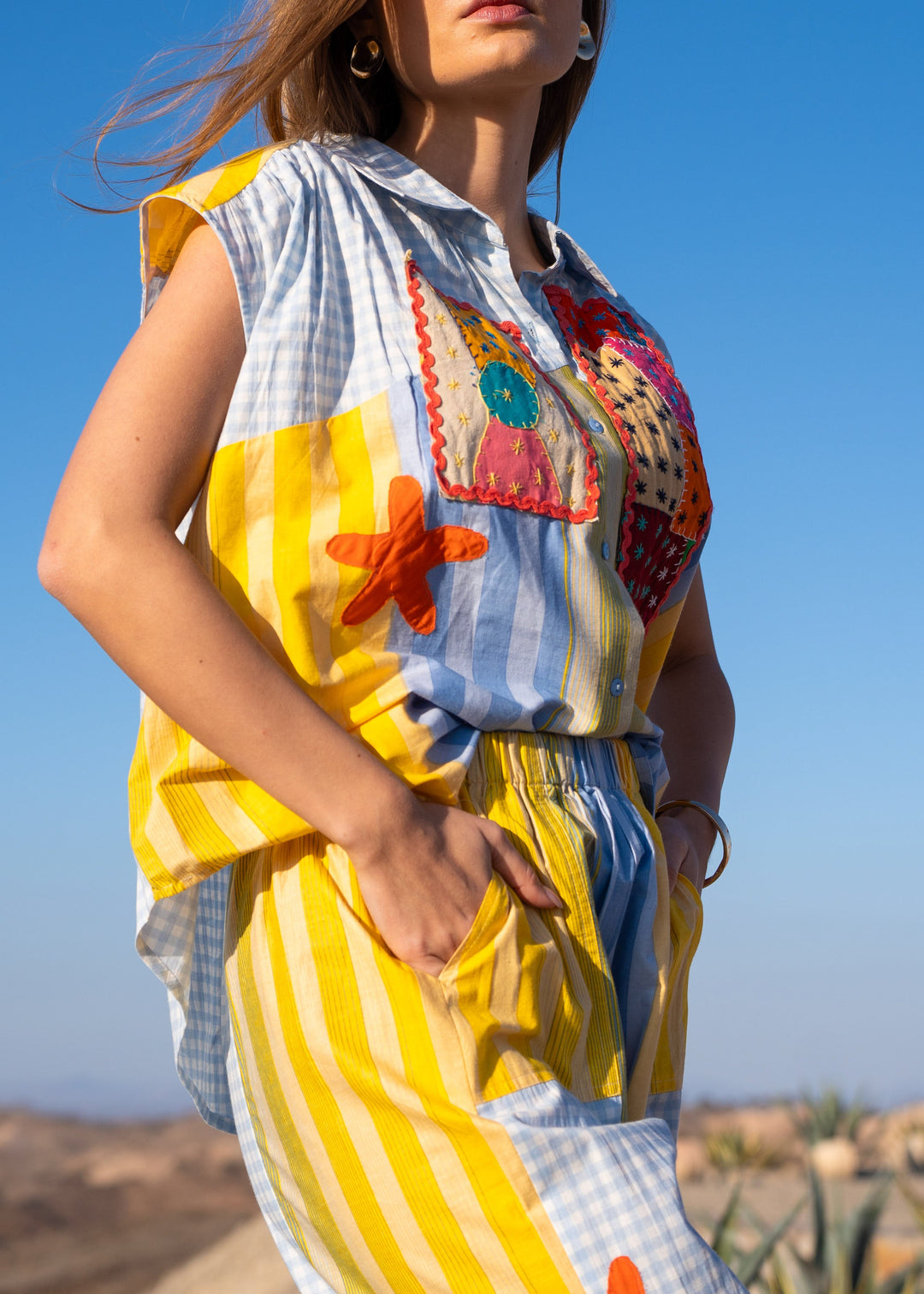 Chemise patchwork brodée Briga - Tops / Blouses