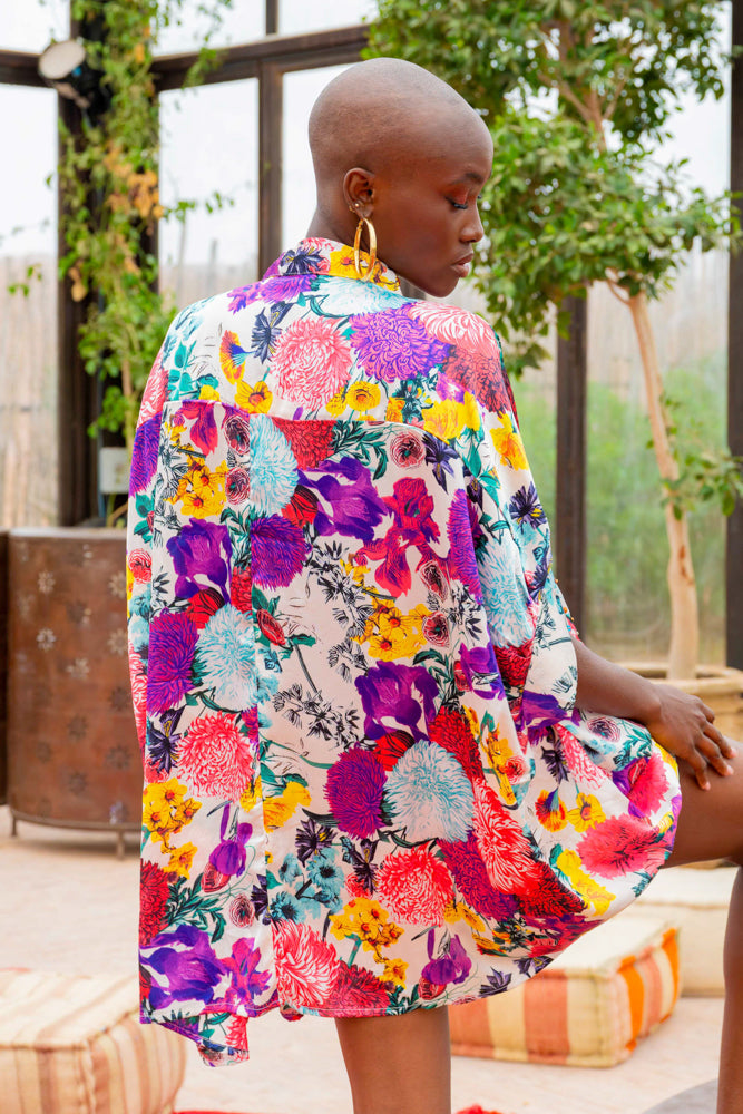 Chemise satinée Mimi - Taille unique: 36 au 42 / Ecru