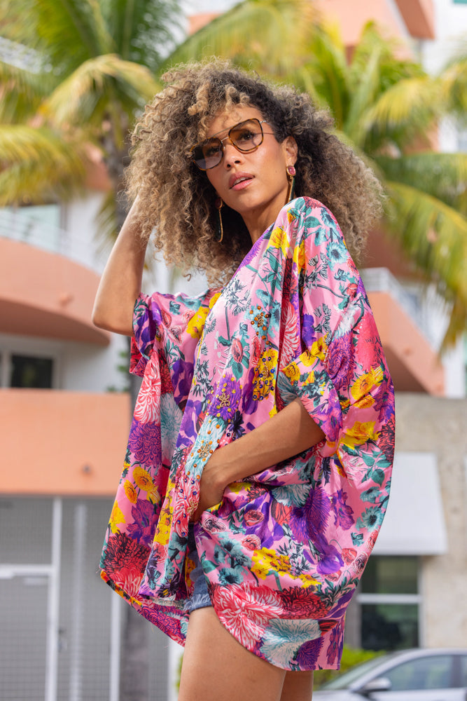 Chemise satinée Mimi - Taille unique: 36 au 42 / Rose