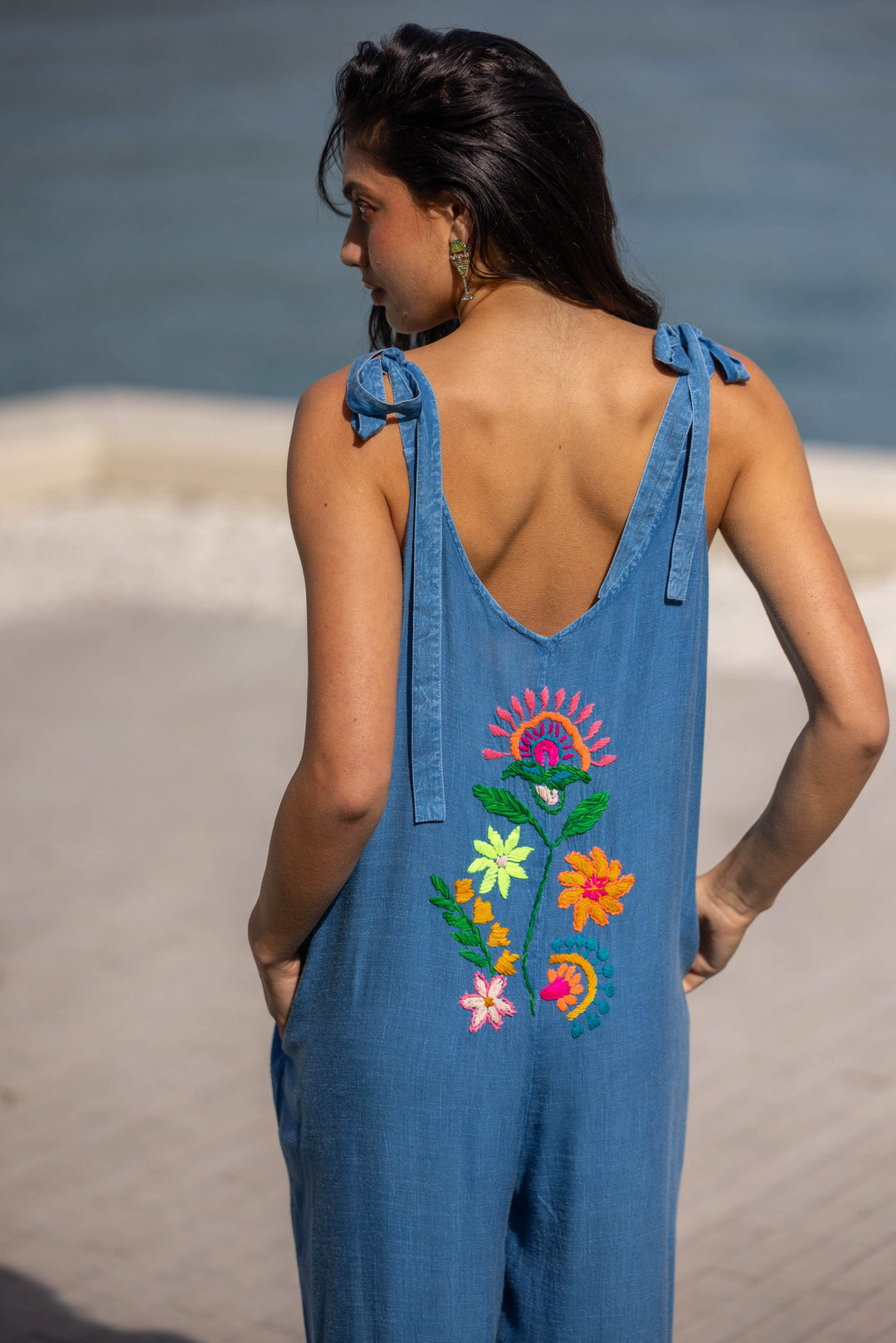 Combi Brodée Sono - Taille Unique: Du 36 au 44 / Bleu
