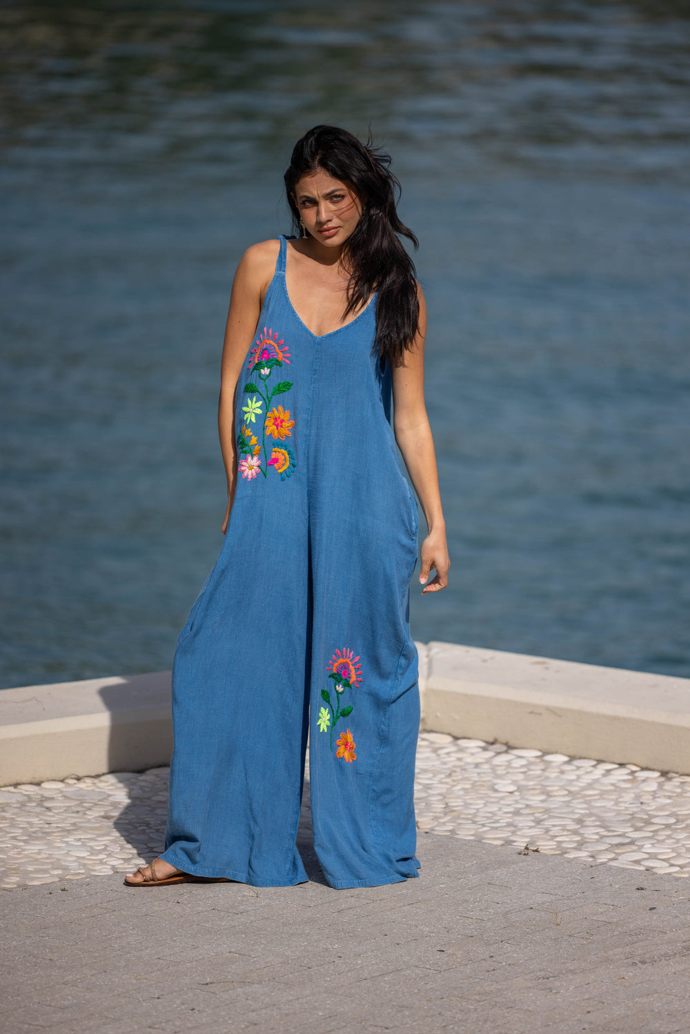 Combi Brodée Sono - Taille Unique: Du 36 au 44 / Bleu