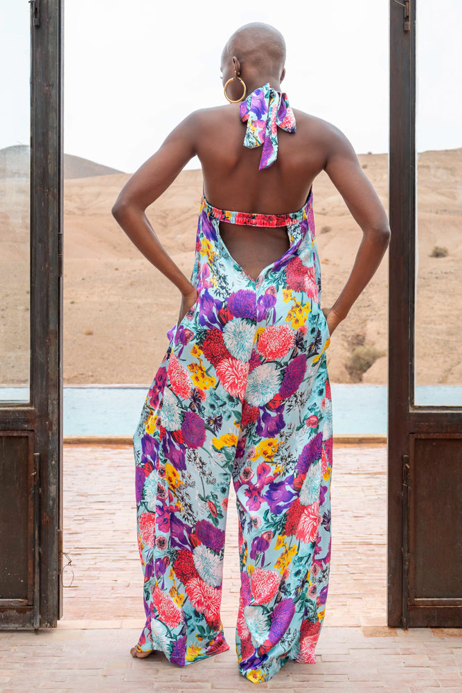 Combinaison Palazzo satinée Miel - Taille unique: 36 au 42