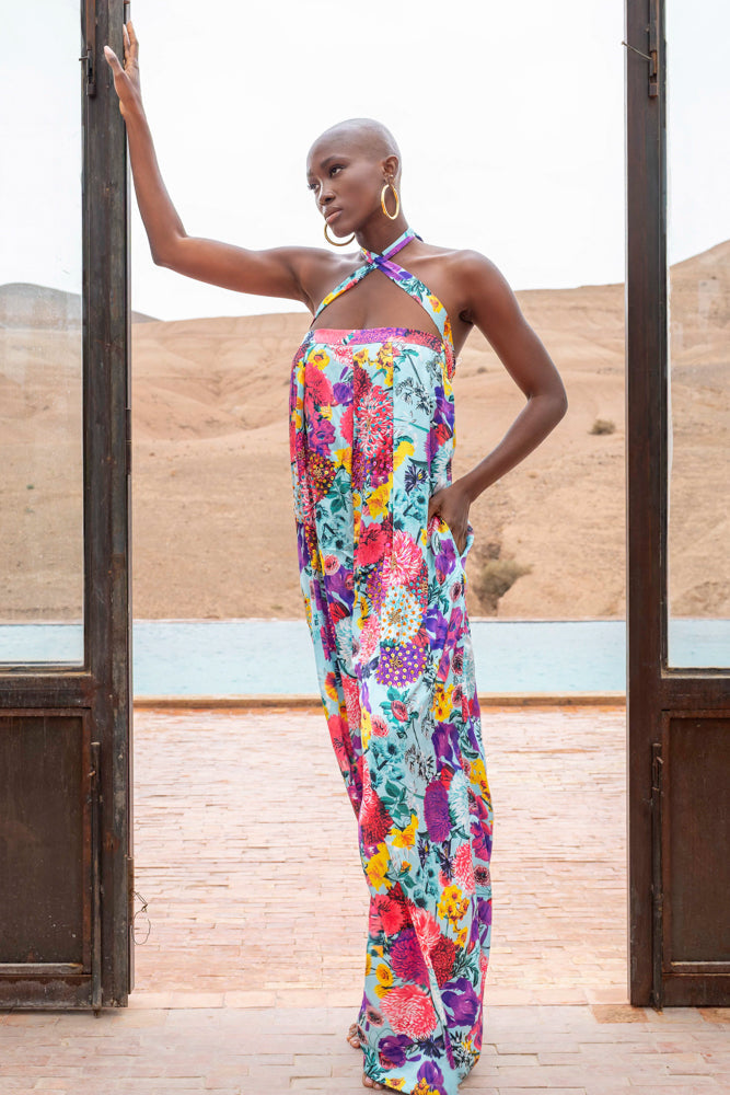 Combinaison Palazzo satinée Miel - Taille unique: 36 au 42