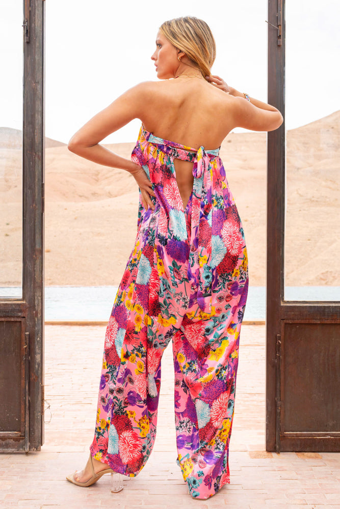Combinaison Palazzo satinée Miel - Taille unique: 36 au 42