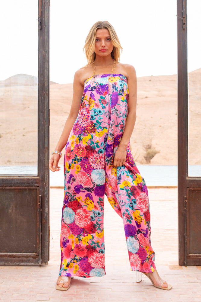 Combinaison Palazzo satinée Miel - Taille unique: 36 au 42