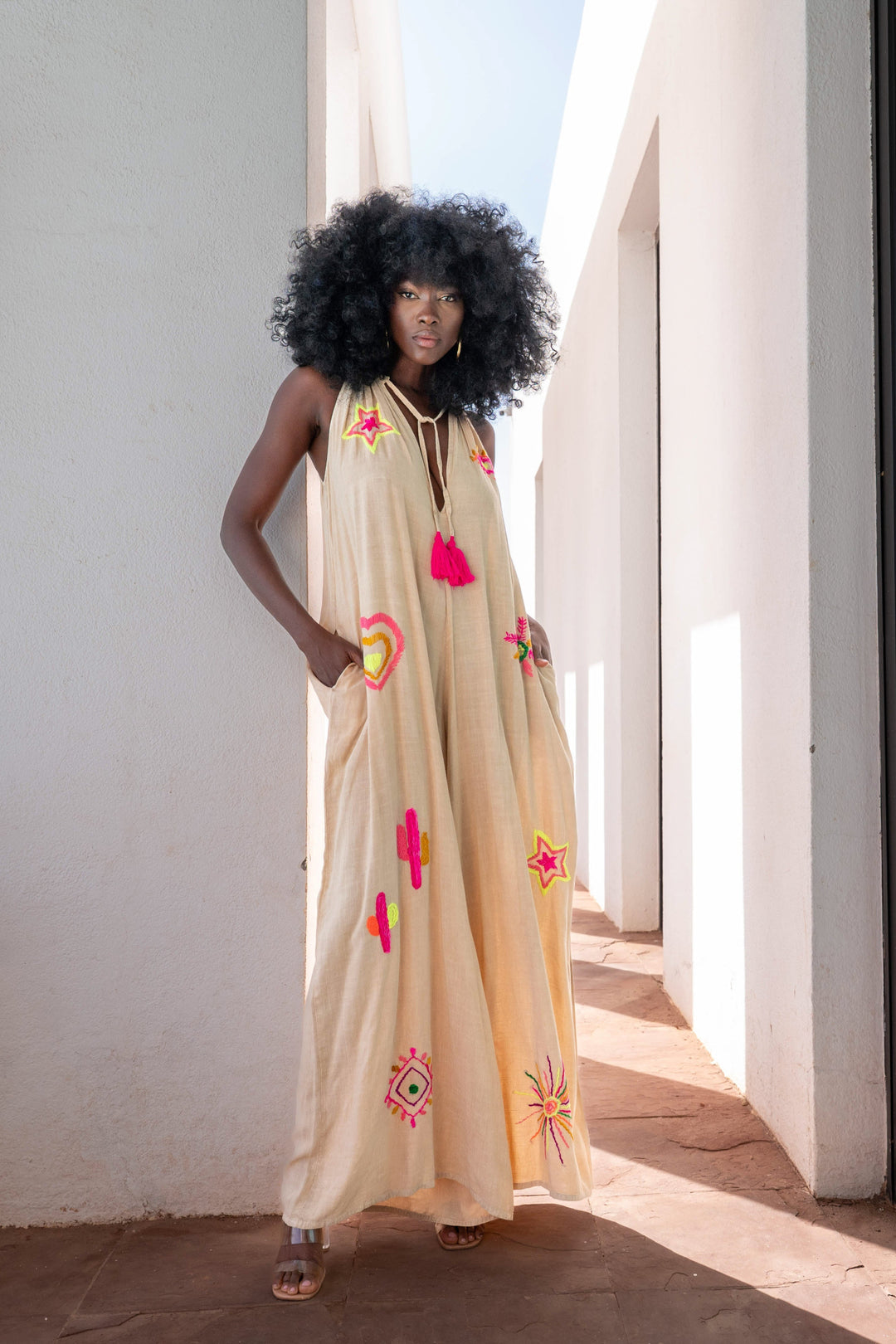 Combinaison Sans Manches Brodée Senati - Combi-Pantalon