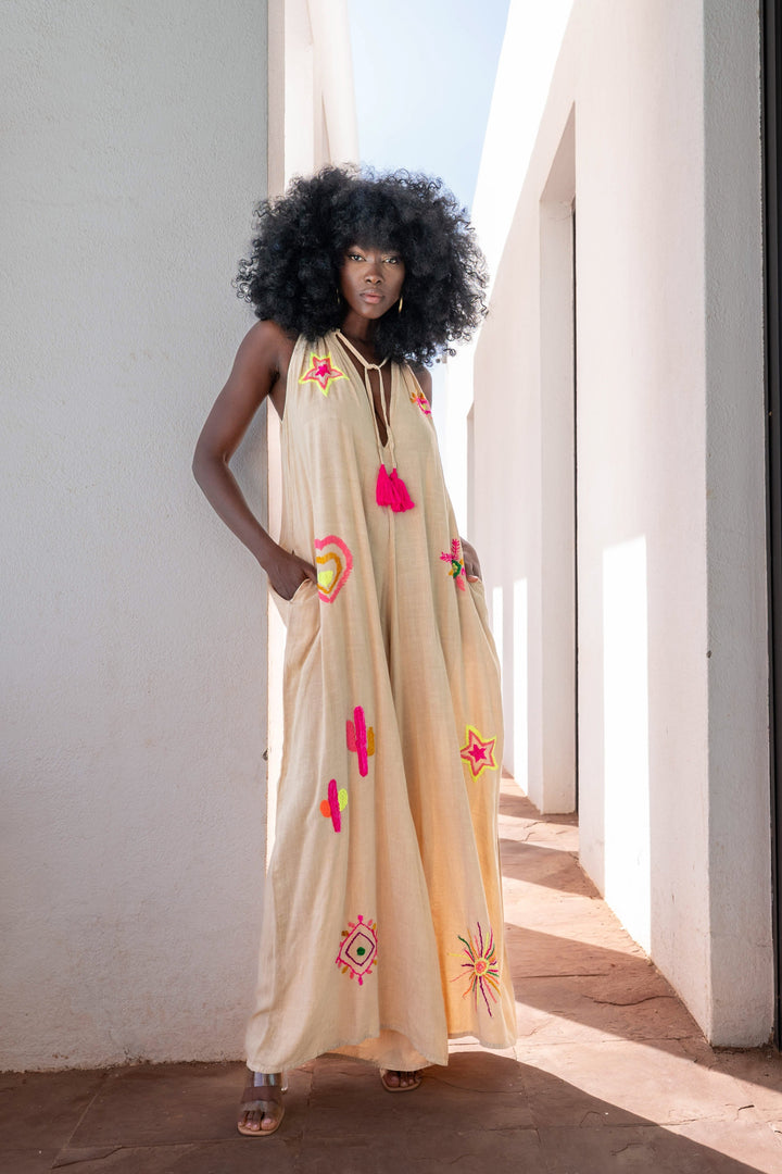 Combinaison Sans Manches Brodée Senati - Combi-Pantalon