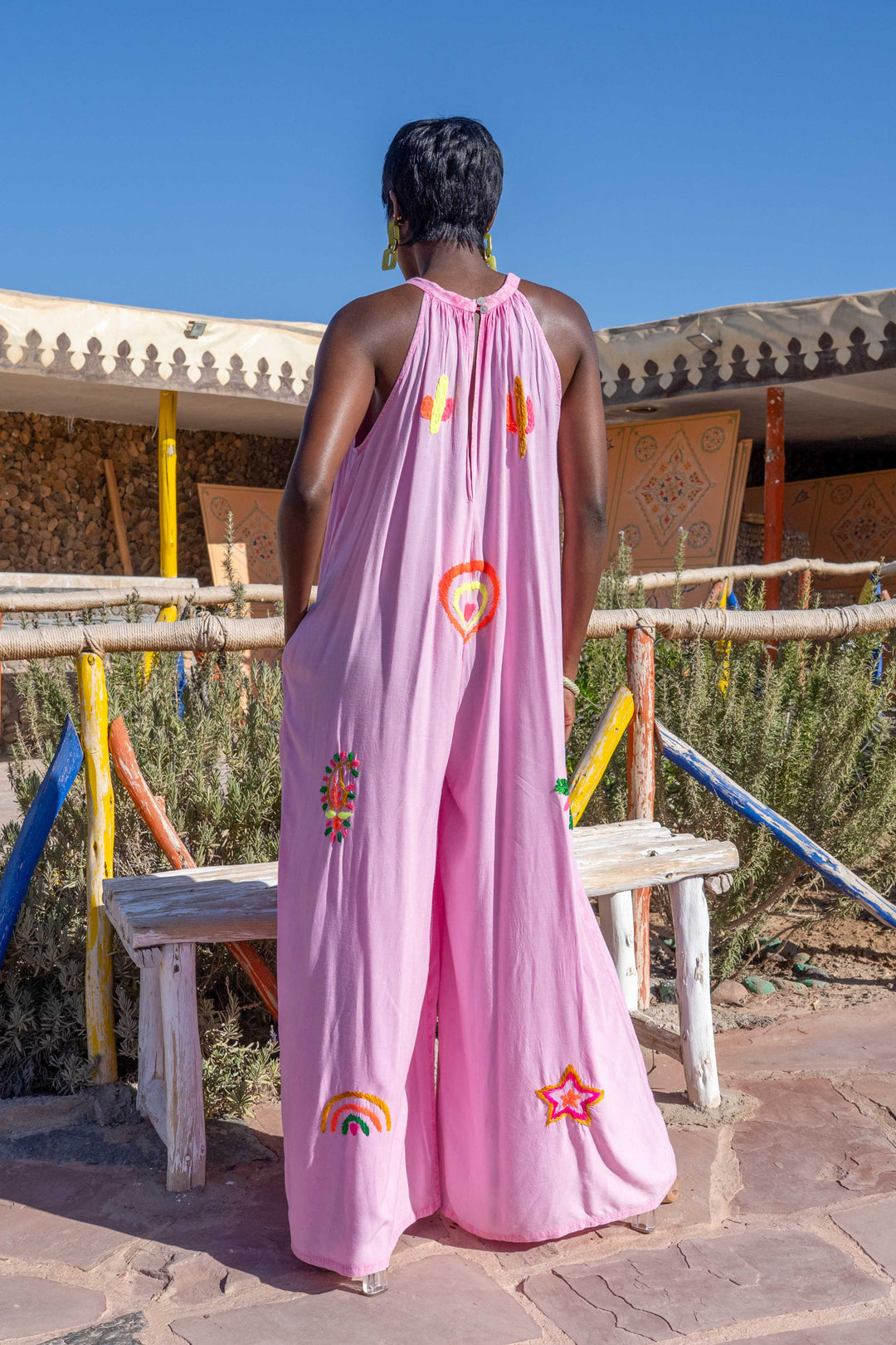 Combinaison Sans Manches Brodée Senati - Combi-Pantalon