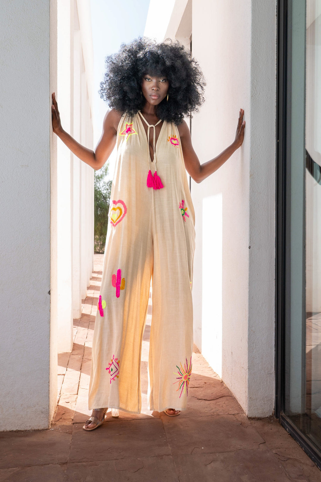 Combinaison Sans Manches Brodée Senati - Combi-Pantalon