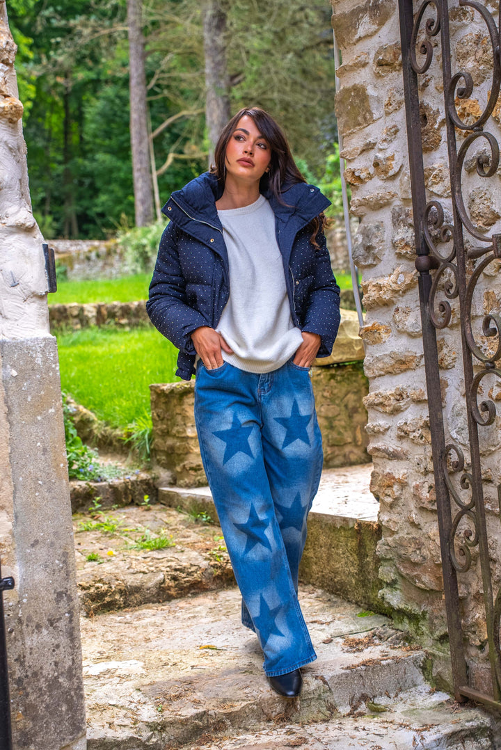 Doudoune à strass sans capuche Daisy Manteaux et vestes