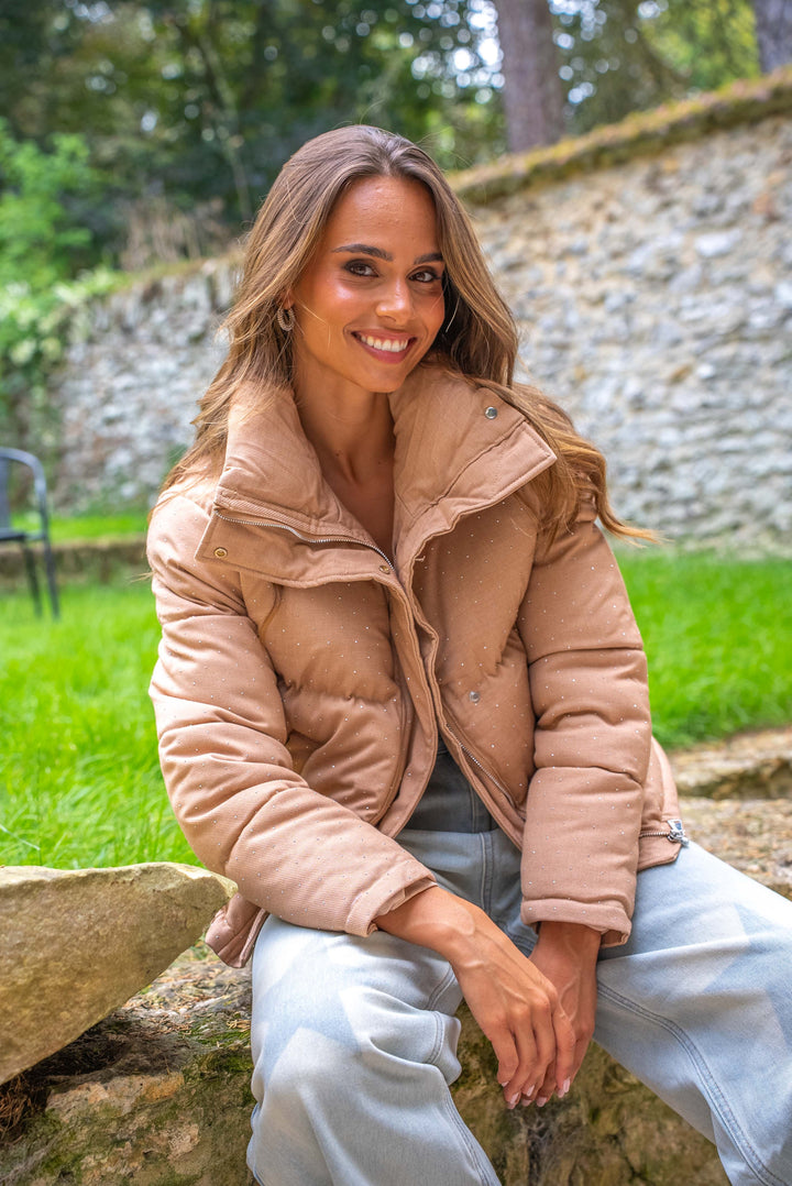 Doudoune à strass sans capuche Daisy Manteaux et vestes