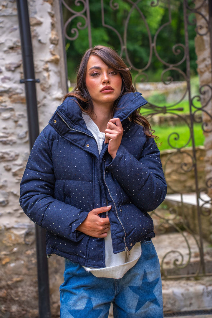 Doudoune à strass sans capuche Daisy Manteaux et vestes