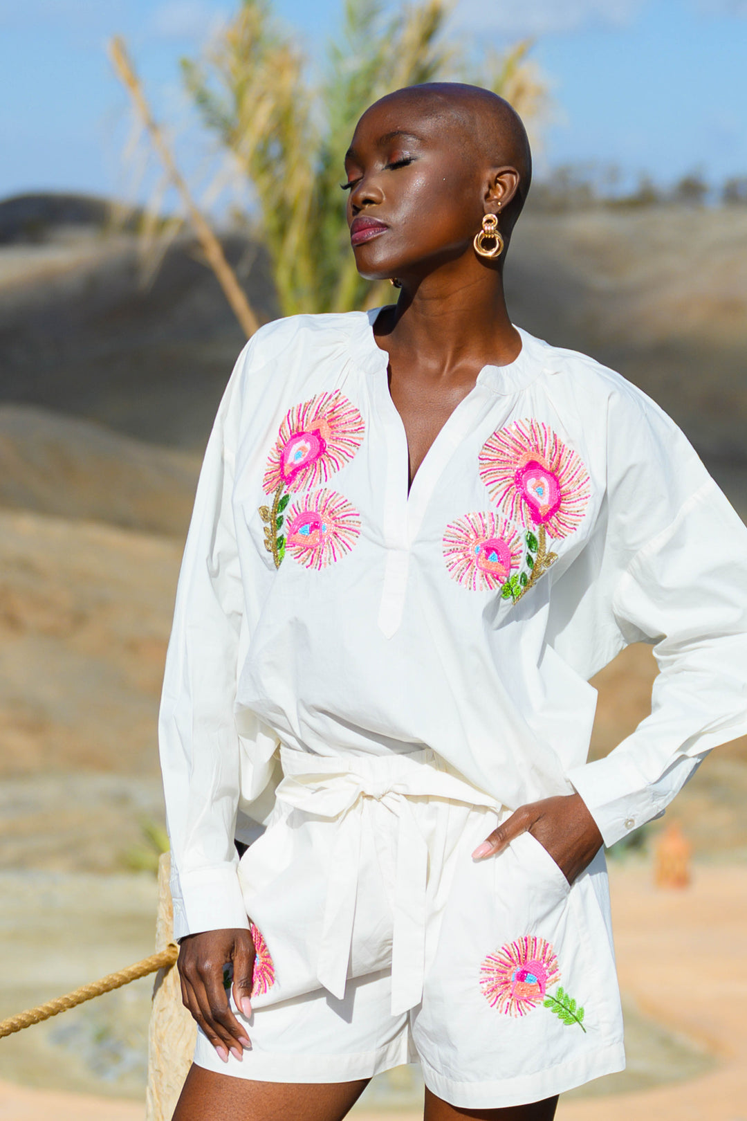 Ensemble Blouse & Short Perlée Saphire - ensembles