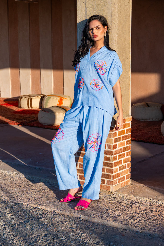 Ensemble brodé blouse & pantalon Missali - ensembles