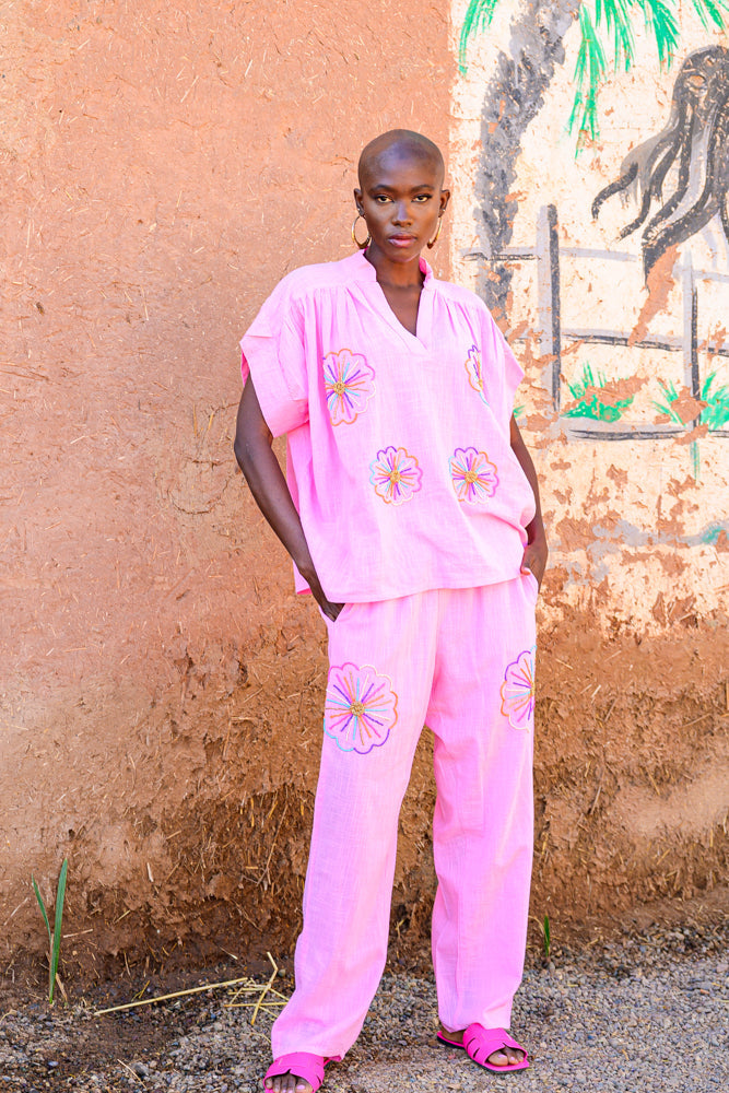 Ensemble brodé blouse & pantalon Missali - ensembles