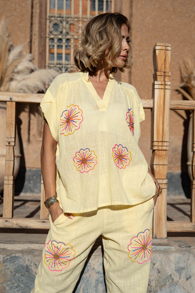 Ensemble brodé blouse & pantalon Missali - ensembles