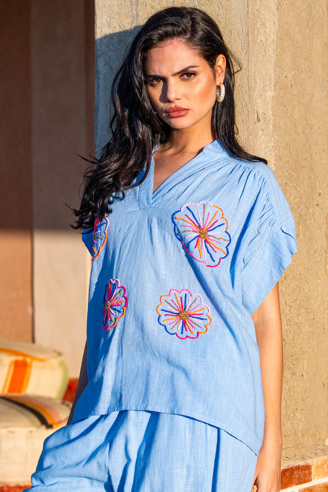 Ensemble brodé blouse & pantalon Missali - ensembles