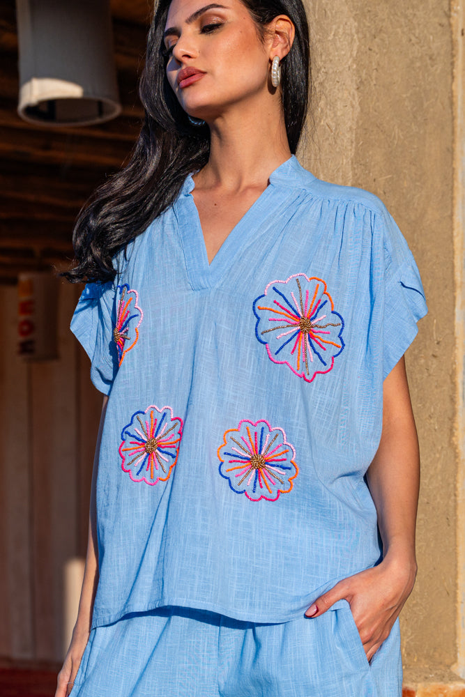 Ensemble brodé blouse & pantalon Missali - ensembles