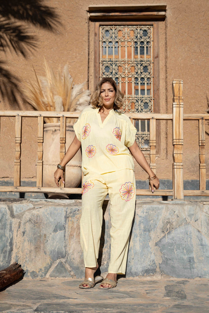 Ensemble brodé blouse & pantalon Missali - ensembles